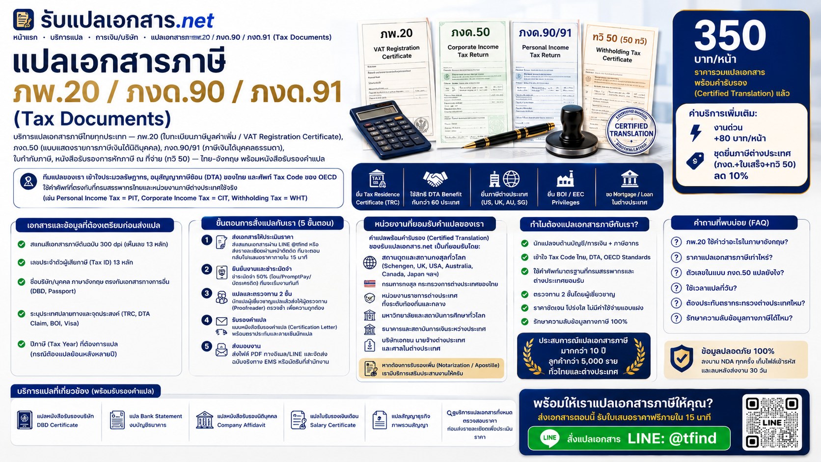 ภาพประกอบบริการแปลเอกสารภาษี / ใบกำกับภาษี เป็นภาษาอังกฤษ